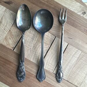 Vintage Fairmont Hotel Oneida Ltd Silversmiths Spoons and Pickle Fork 5.5-6 in
